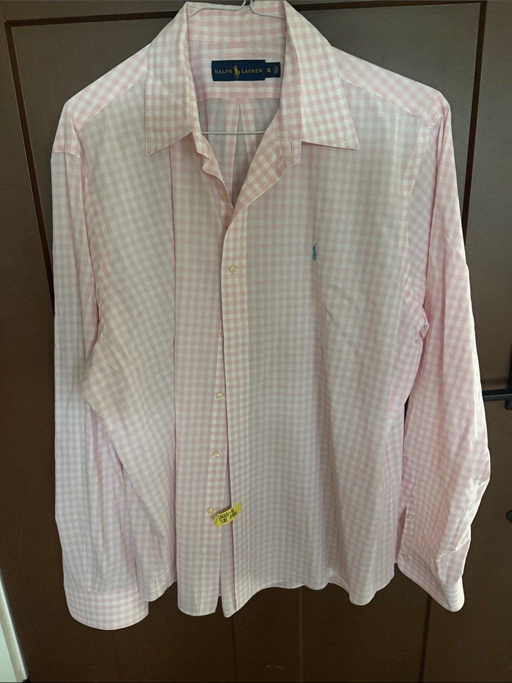 Ralph Lauren Gingham Button Down Shirt in Pink & White XL